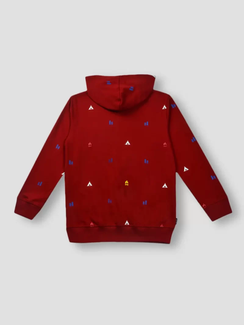 Gini And Jony Boys Red Conversational Print Cotton Sweat Shirt Full Sleeves
