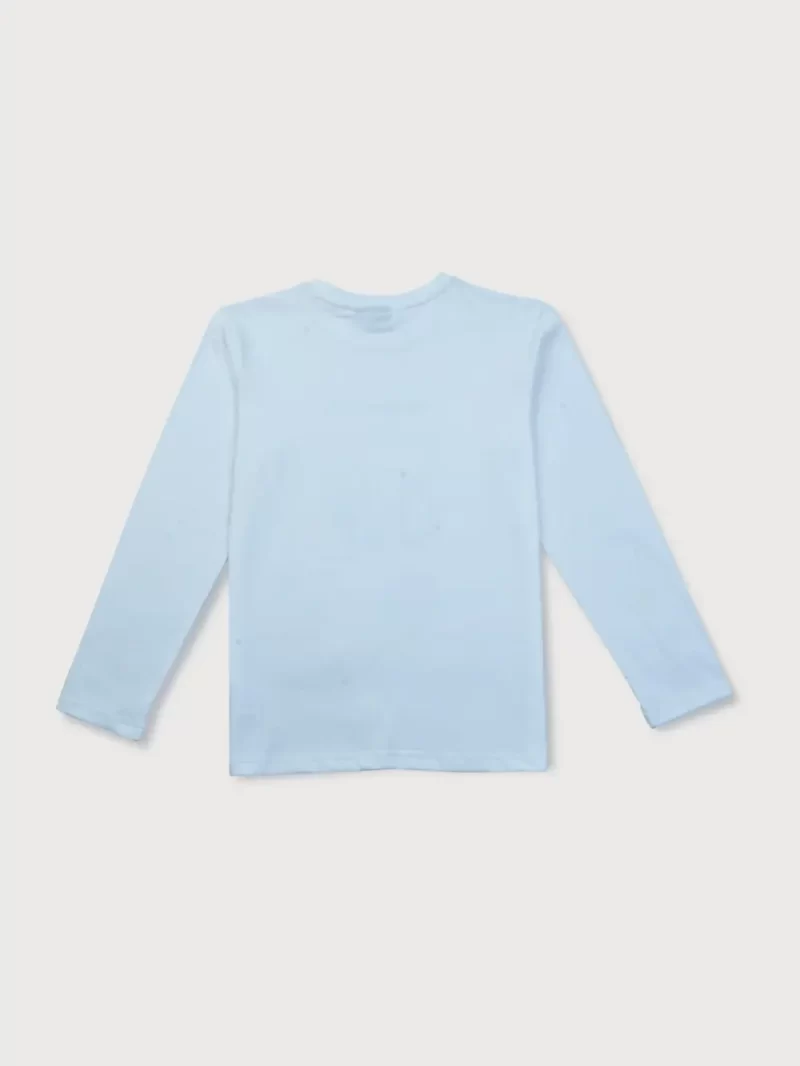 Gini & Jony Boys White Printed Cotton T-Shirt Full Sleeves