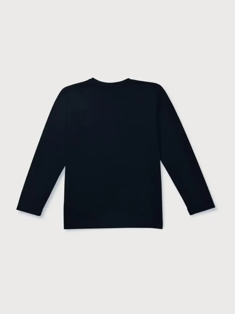 Gini & Jony Boys Blue Printed Cotton T-Shirt Full Sleeves