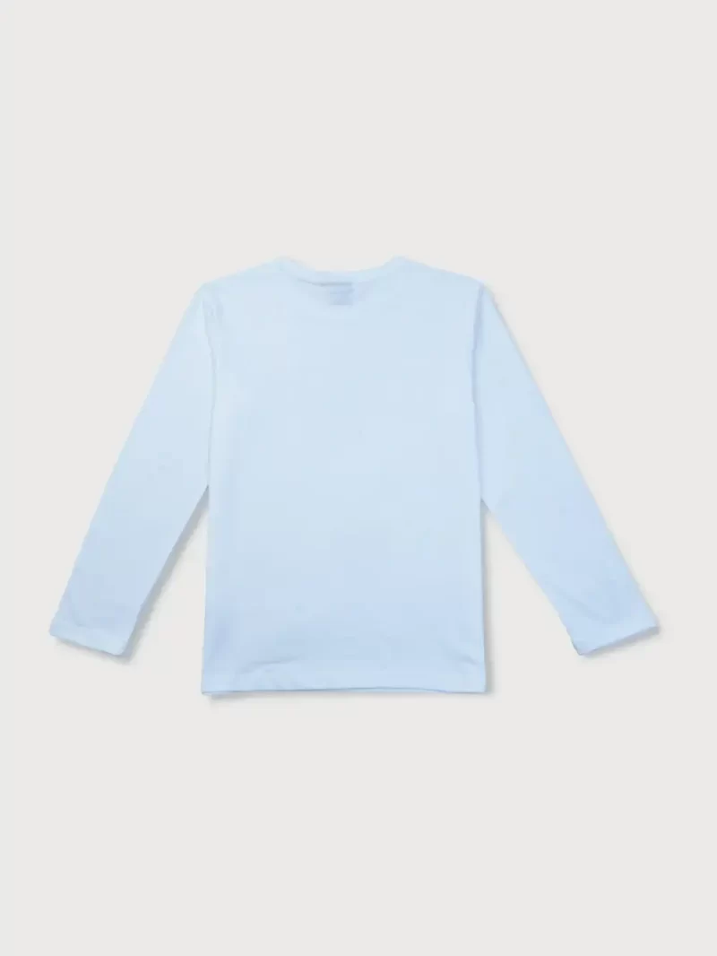 Gini & Jony Boys White Printed Cotton T-Shirt Full Sleeves