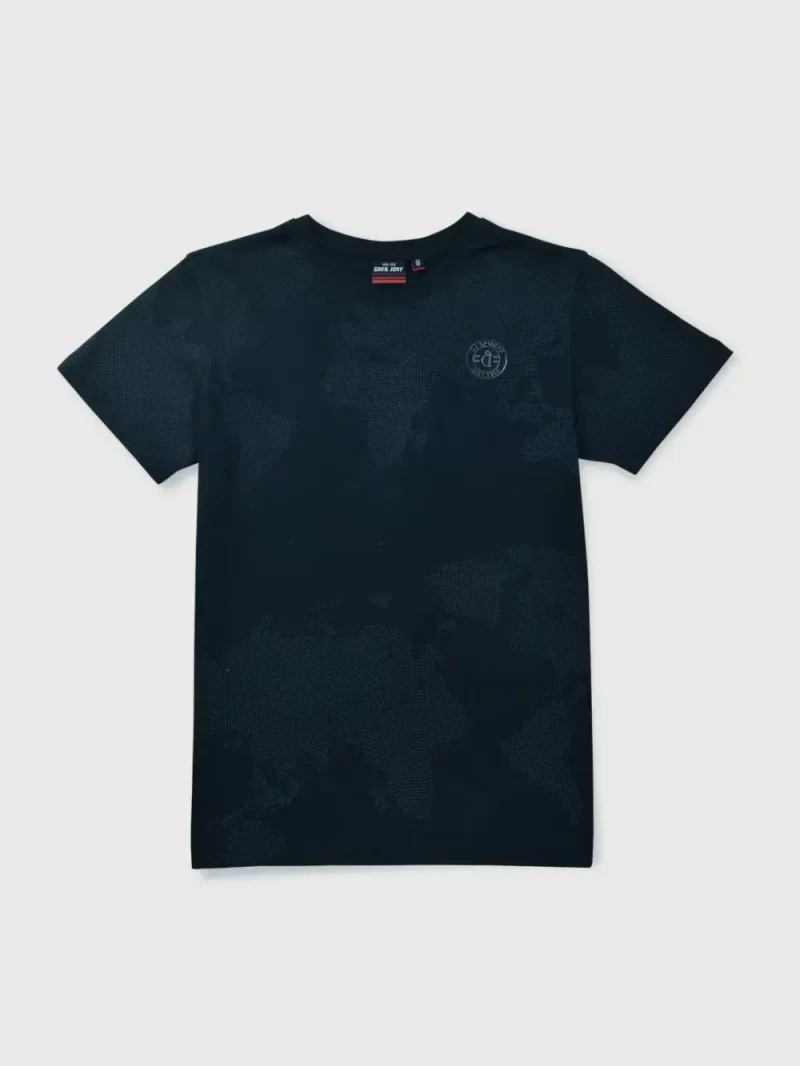 Gini & Jony Boys Blue Printed Cotton T-Shirt Half Sleeves