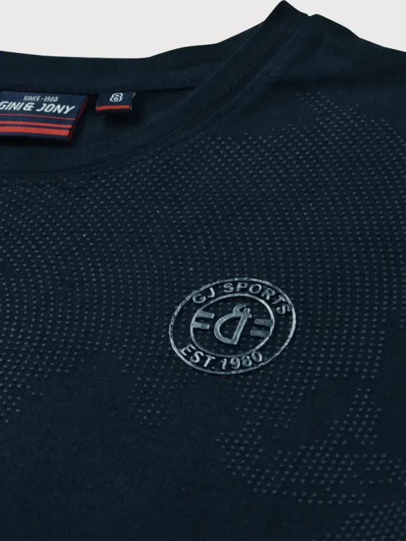 Gini & Jony Boys Blue Printed Cotton T-Shirt Half Sleeves