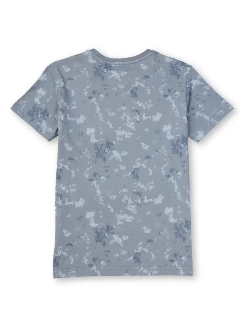 Gini And Jony Boys Grey Printed Cotton T-Shirt Half Sleeves