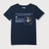 Gini And Jony Boys Navy Typographic Print Cotton Polo T-Shirt Half Sleeves