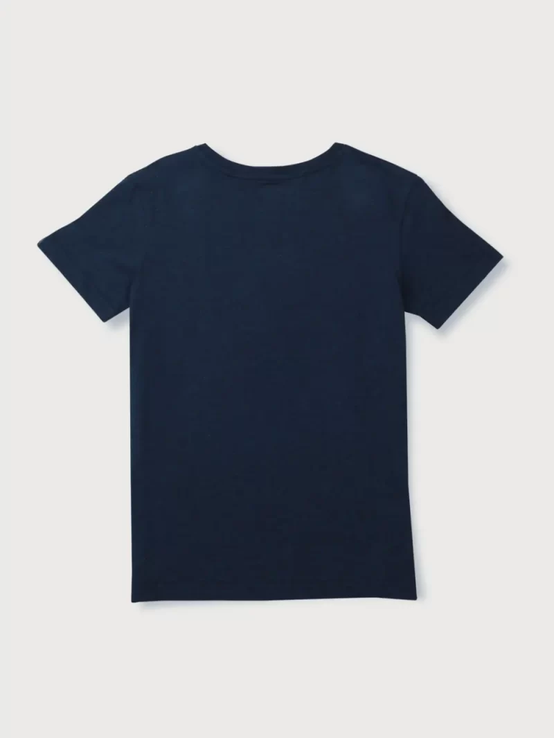 Gini And Jony Boys Navy Typographic Print Cotton Polo T-Shirt Half Sleeves
