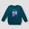 Gini And Jony Boys Teal Graphic Print Cotton Sweat Shirt Full Sleeves