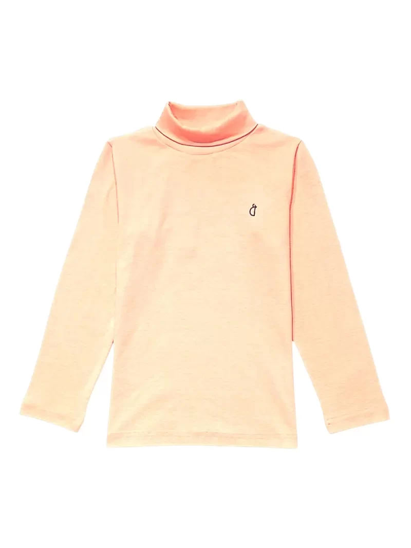 Gini And Jony Girls Peach Logo Cotton Skivvy Full Sleeves