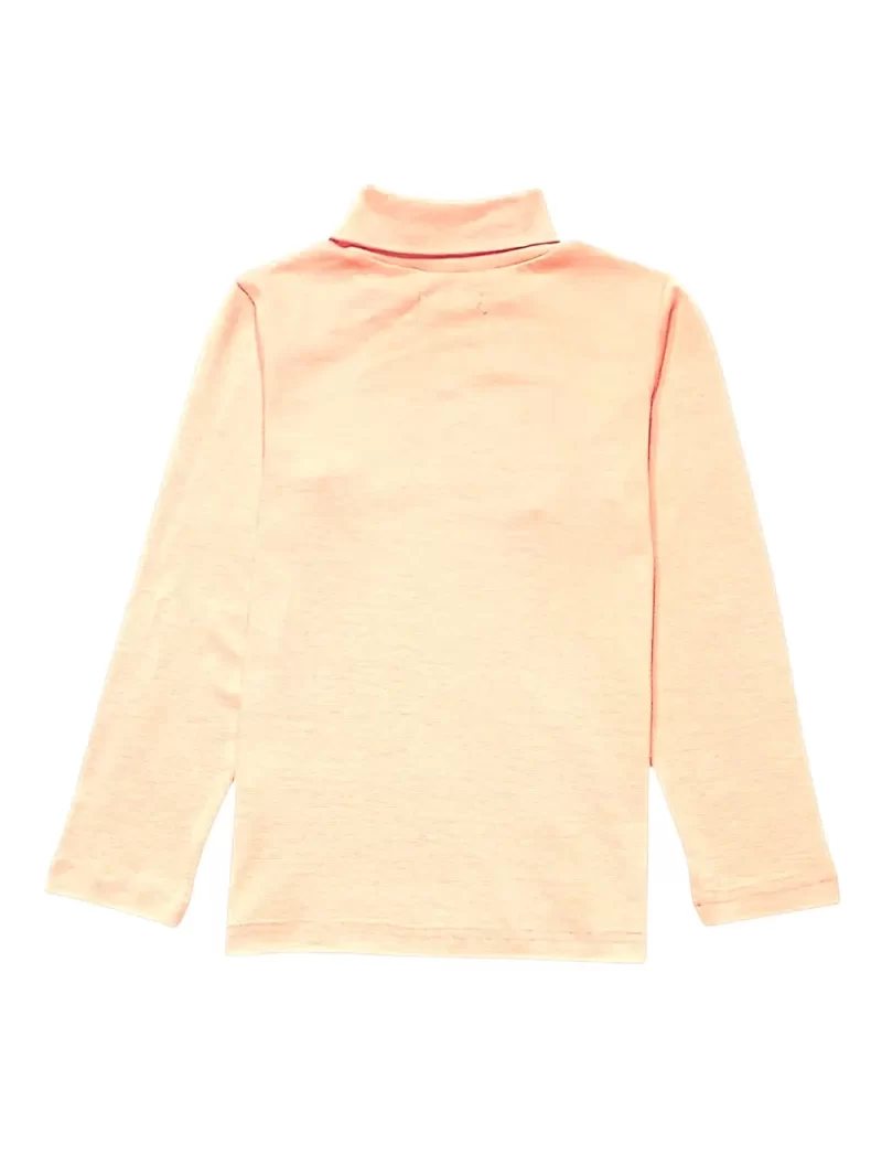 Gini And Jony Girls Peach Logo Cotton Skivvy Full Sleeves