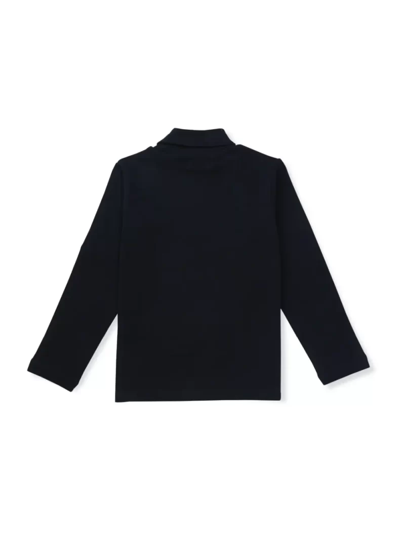 Gini And Jony Girls Navy Blue Solid Cotton Skivvy Full Sleeves 3-4 Years