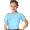 Gini & Jony Girls Blue Solid Cotton Half Sleeves Knits Top