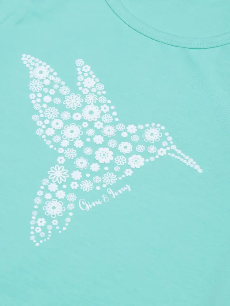 Gini & Jony Girls Green Solid Cotton Sleeveless Knits Top