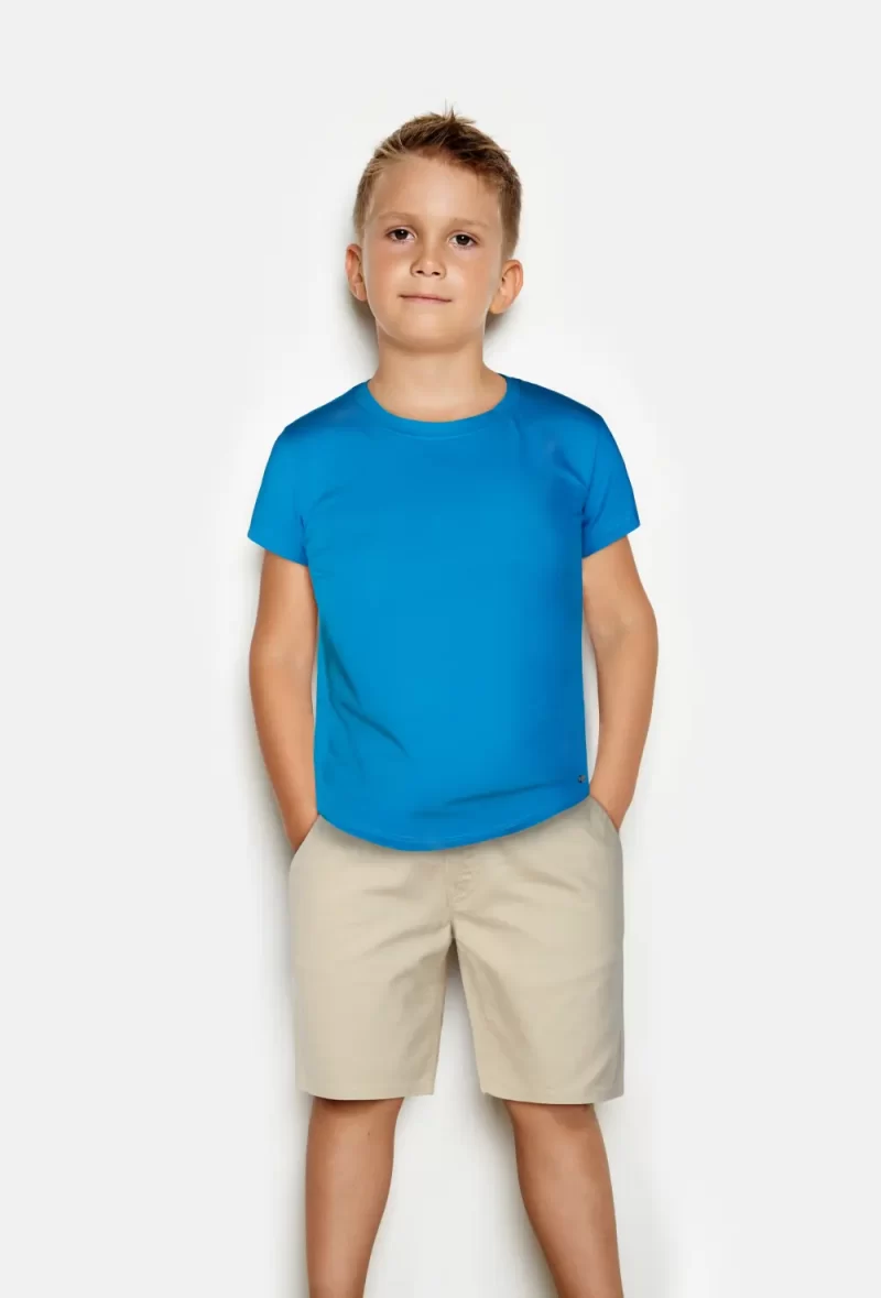 Gini And Jony Boys Beige Solid Cotton Bermuda Fixed Waist