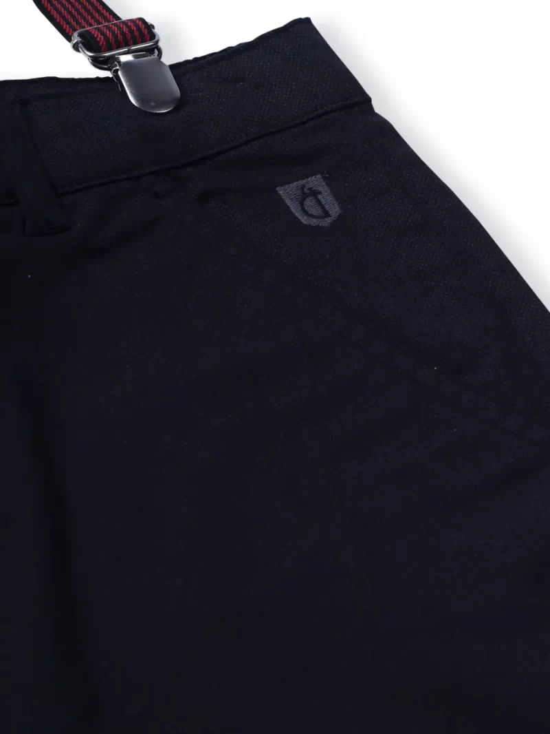 Gini And Jony Boys Black Solid Cotton Bermuda Fixed Waist