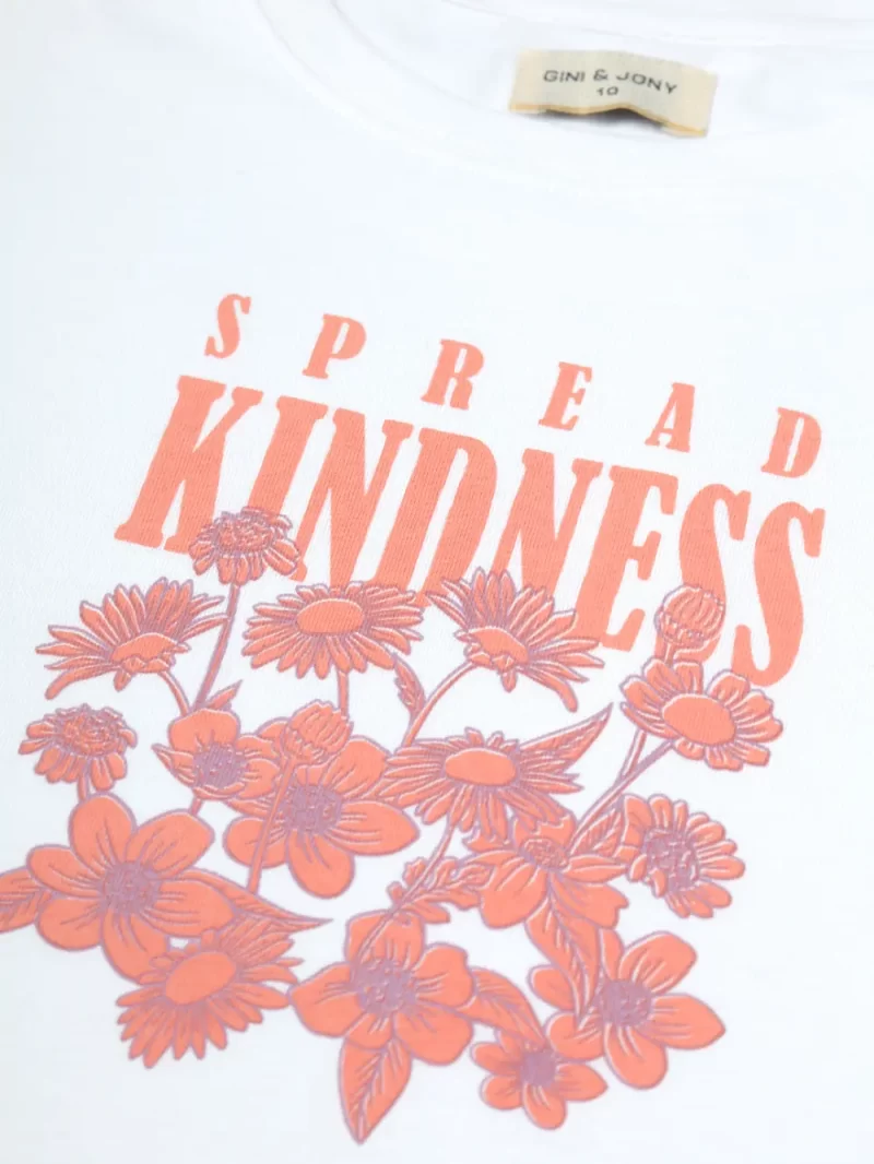 Gini & Jony Girls White Solid Cotton Half Sleeves Knits Top