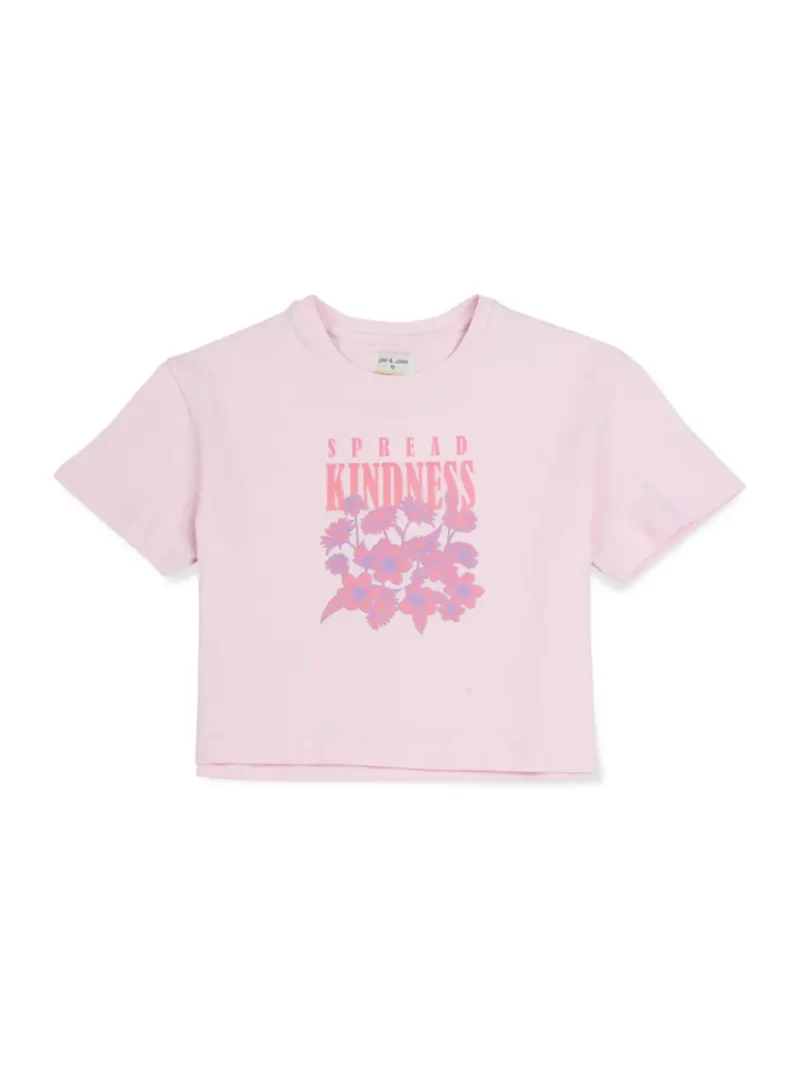 Gini & Jony Girls White Solid Cotton Half Sleeves Knits Top