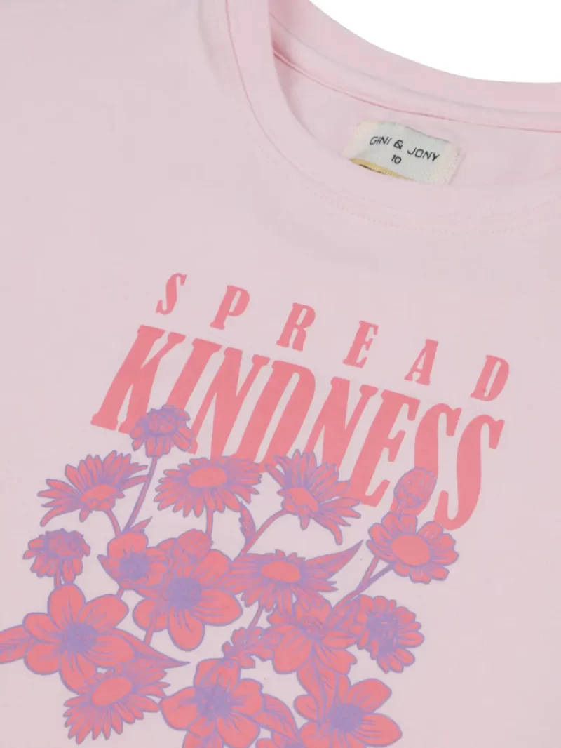 Gini & Jony Girls White Solid Cotton Half Sleeves Knits Top