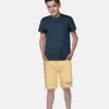 Gini And Jony Boys Yellow Printed Cotton Bermuda Elasticated