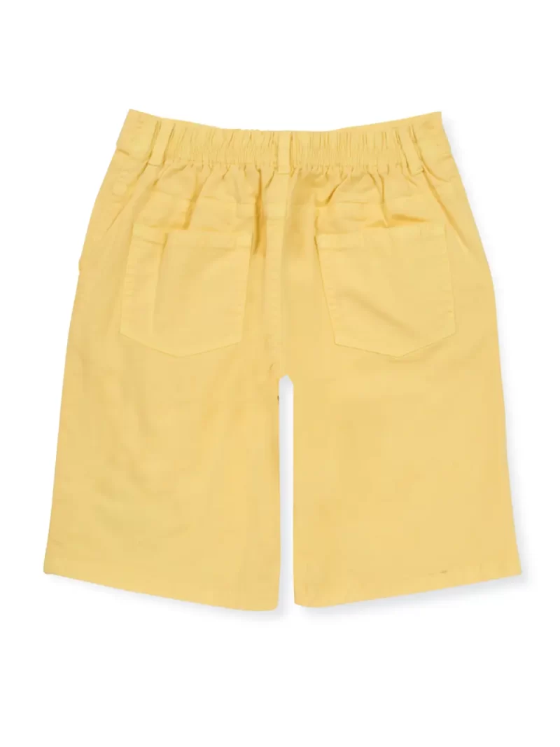 Gini And Jony Boys Yellow Printed Cotton Bermuda Elasticated