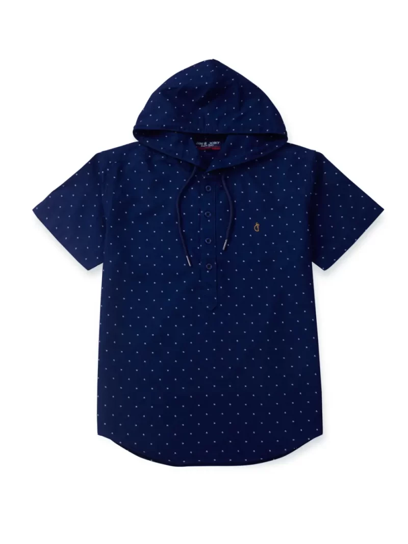 Gini And Jony Boys Blue Coversational Print Shirt Half Sleeves