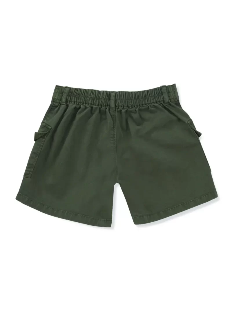 Gini And Jony Girls Green Solid Cotton Shorts Elasticated