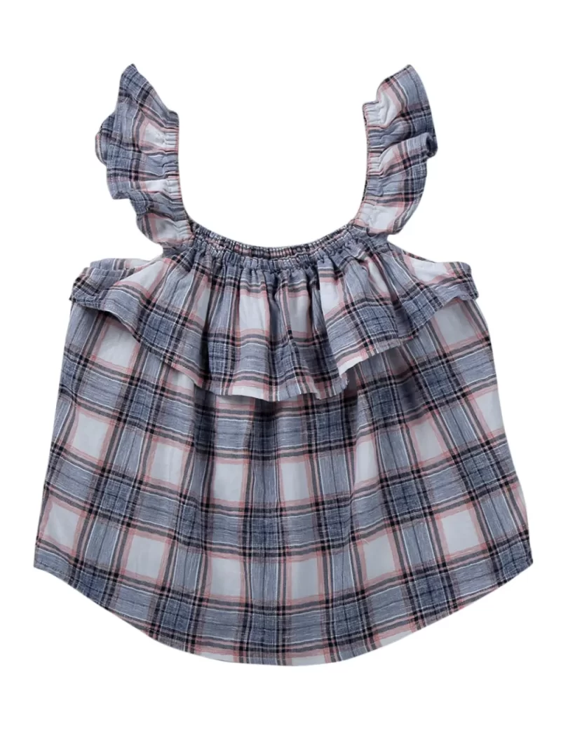 Gini And Jony Girls Red Checks Cotton Full Sleeves Woven Top