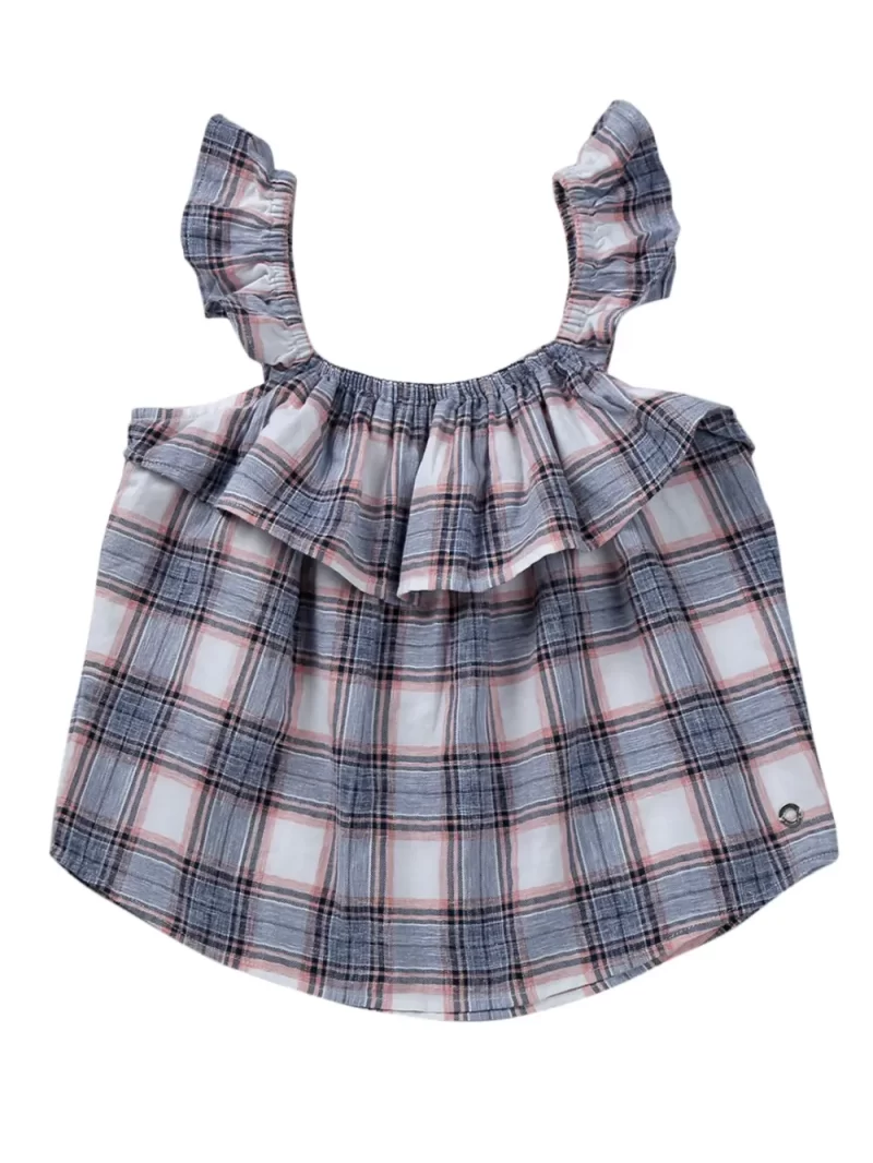 Gini And Jony Girls Red Checks Cotton Full Sleeves Woven Top