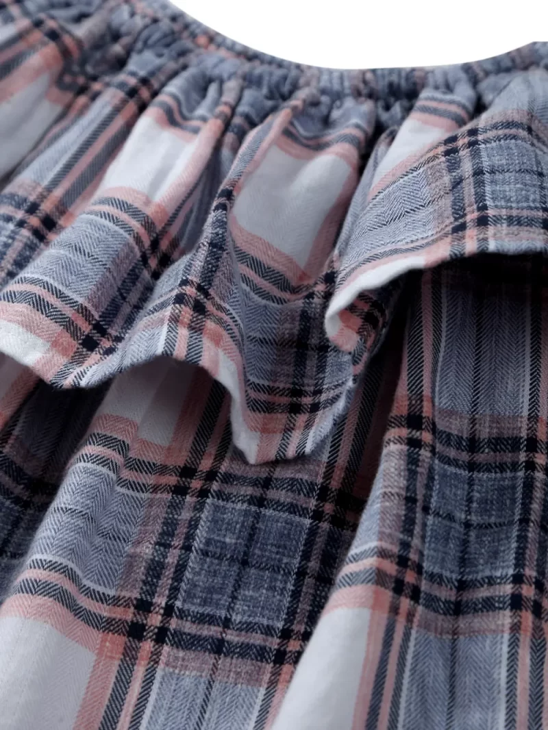 Gini And Jony Girls Red Checks Cotton Full Sleeves Woven Top