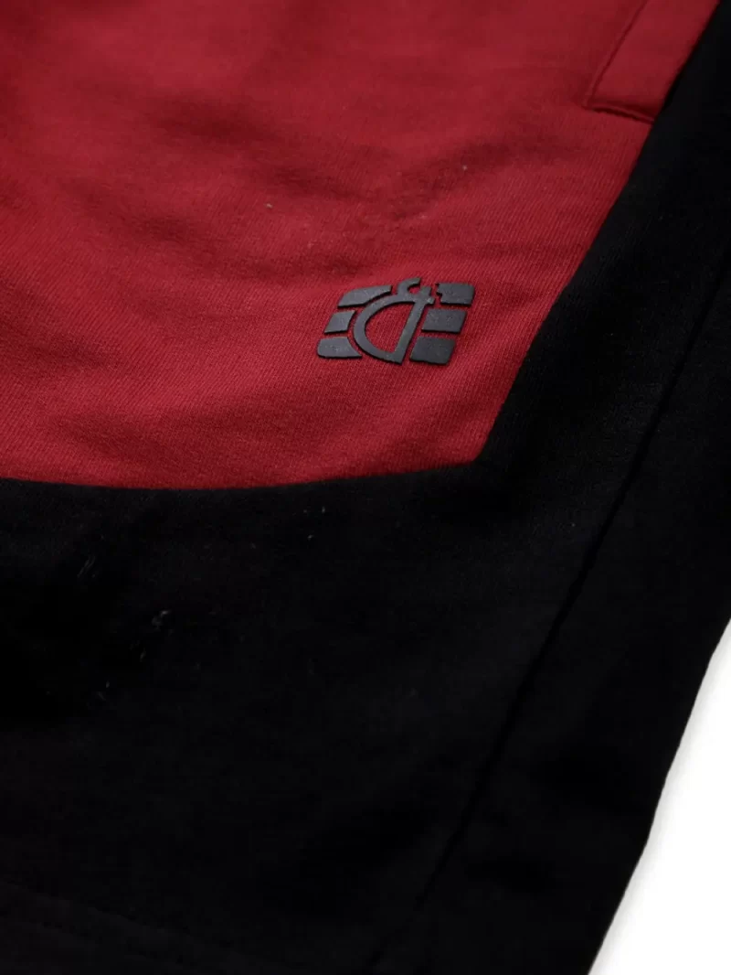 Gini And Jony Boys Maroon Colour Block Cotton Bermuda Elasticated