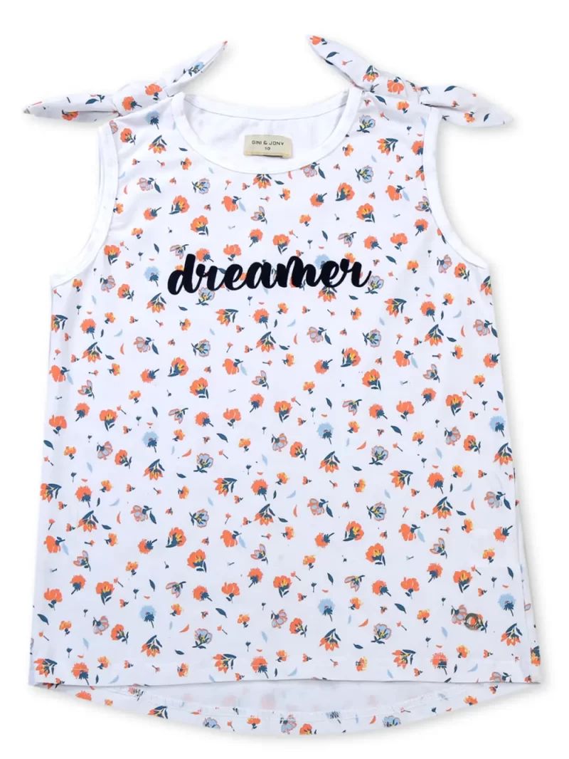 Gini And Jony Boys Off White Abstract Cotton T-Shirt Full Sleeves 13-14Y