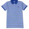 Gini & Jony Boys Blue Stripes Cotton Half Sleeves Polo T-Shirt