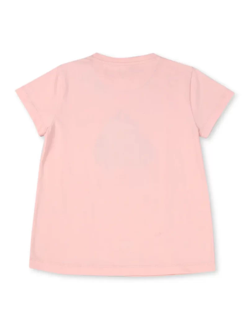 Gini & Jony Girls Pink Solid Cotton Half Sleeves Knits Top