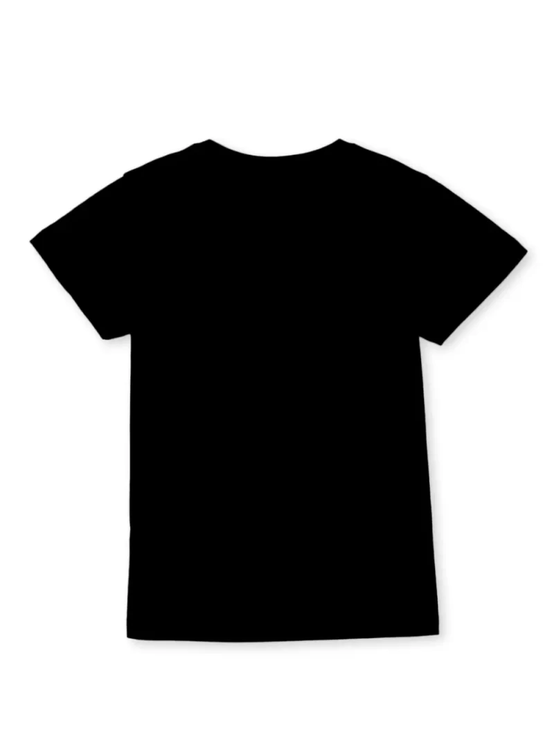 Gini And Jony Girls Black Printed Cotton Knits Top Half Sleeves