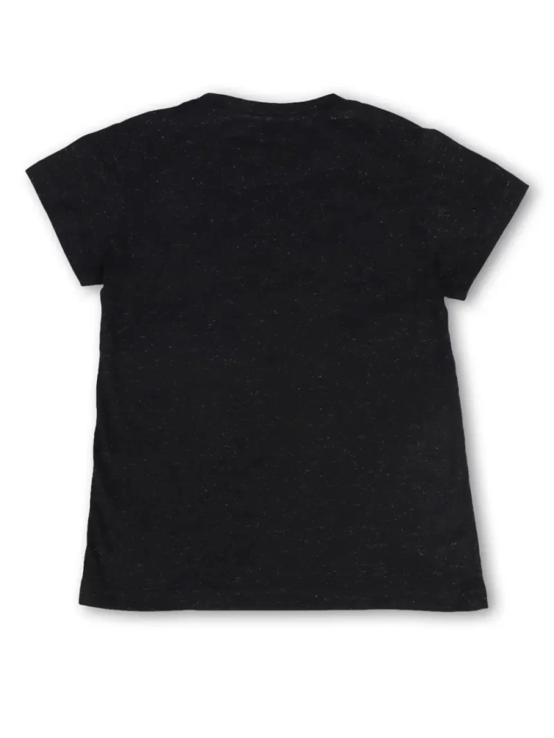 Gini & Jony Girls Black Glitter Print Knit Half Sleeves Knits Top