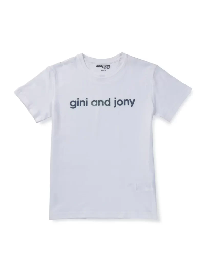 Gini And Jony Boys White Printed Cotton Half Sleeves T-Shirt