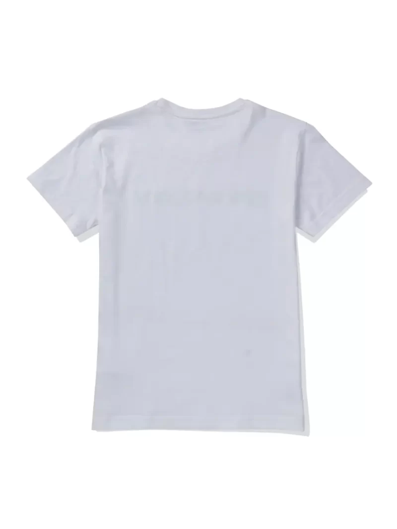 Gini And Jony Boys White Printed Cotton Half Sleeves T-Shirt