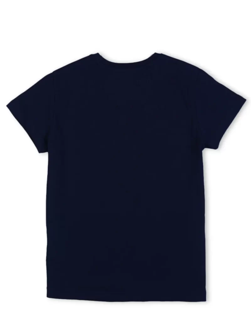 Gini And Jony Girls Navy Blue Printed Cotton Half Sleeves Knits Top