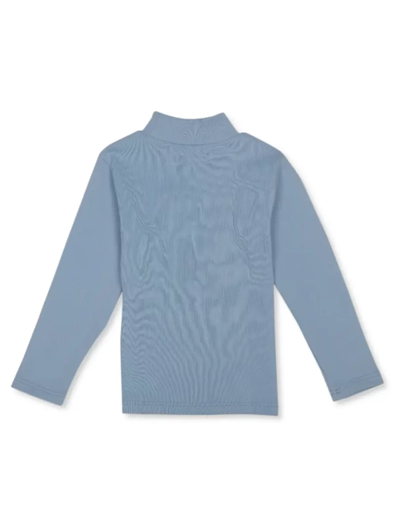 Gini And Jony Girls Blue Solid Cotton Skivvy Full Sleeves 3-4Y