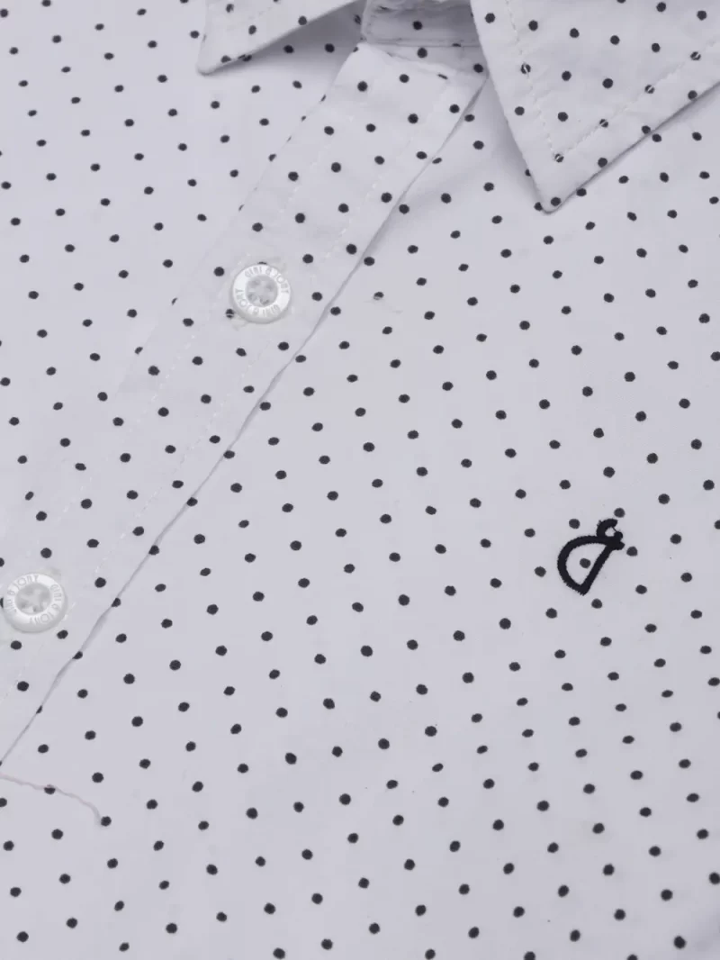 Gini And Jony Boys White Printed Cotton Full Sleeves Shirt