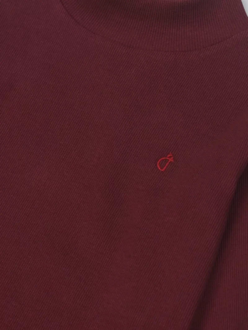 Gini And Jony Girls Maroon Solid Cotton Skivvy Full Sleeves 9-10 Years