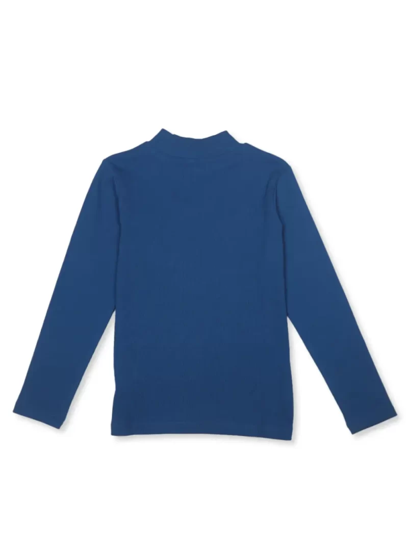 Gini And Jony Girls Blue Solid Cotton Skivvy Full Sleeves 15-16Y