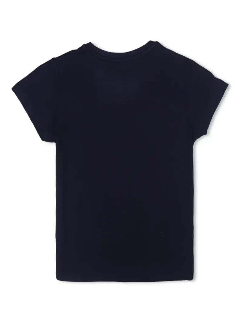 Gini And Jony Girls Navy Blue Printed Cotton Half Sleeves Knits Top