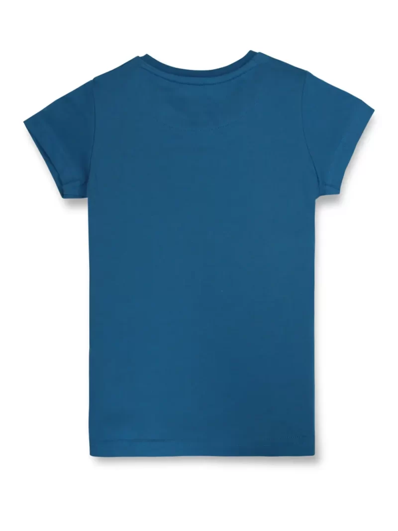 Gini And Jony Girls Blue Printed Cotton Half Sleeves Knits Top