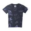 Gini And Jony Boys Navy Graphic Print Cotton T-Shirt Half Sleeves