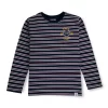 Gini And Jony Boys Blue Stripes Cotton T-Shirt Full Sleeves