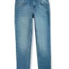Gini And Jony Boys Blue Washed Denim Fixed Waist Jeans