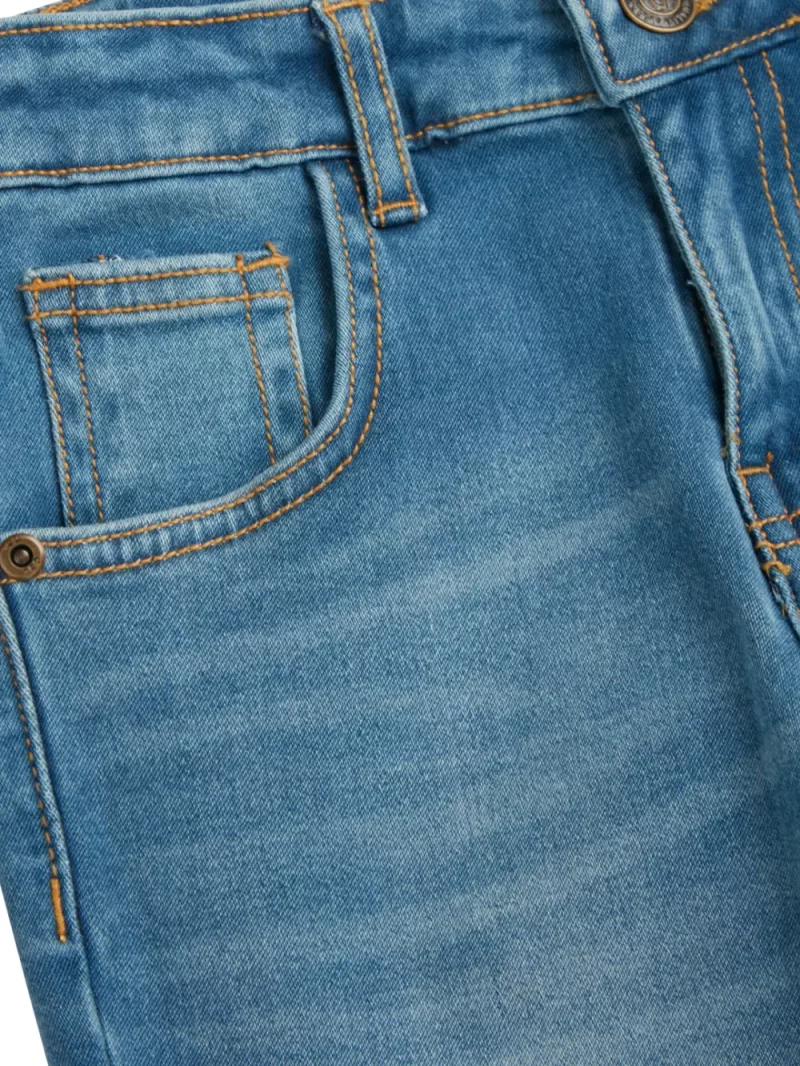 Gini And Jony Boys Blue Washed Denim Fixed Waist Jeans