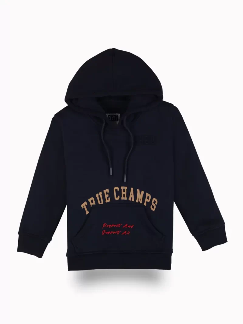 Gini And Jony Boys Navy Blue Typographic Print Cotton Sweat Shirt Full Sleeves