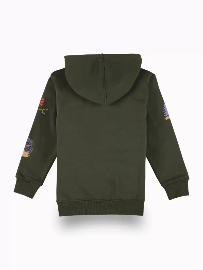 Gini And Jony Boys Olive Graphic Print Cotton Sweat Shirt Full Sleeves