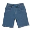 Gini & Jony Boys Blue Solid Denim Bermuda