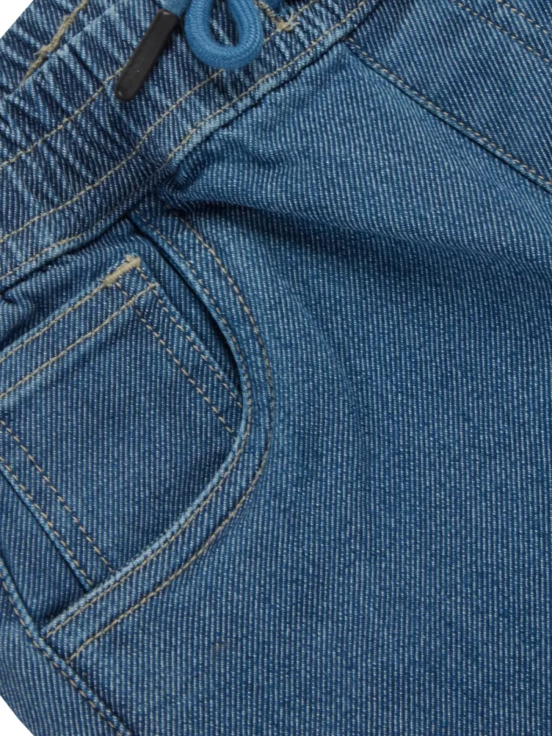Gini & Jony Boys Blue Solid Denim Bermuda